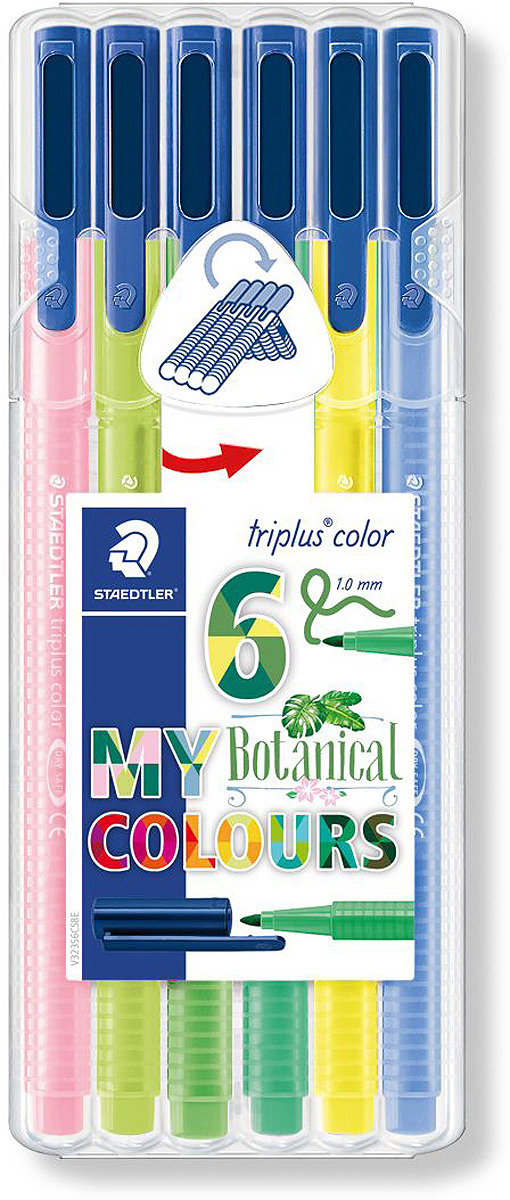 Набор фломастеров Staedtler Triplus Color Ботанический сад, 323SB6CS8, 6 цветов Набор фломастеров Staedtler Triplus Color Ботанический сад, 323SB6CS8, 6 цветов