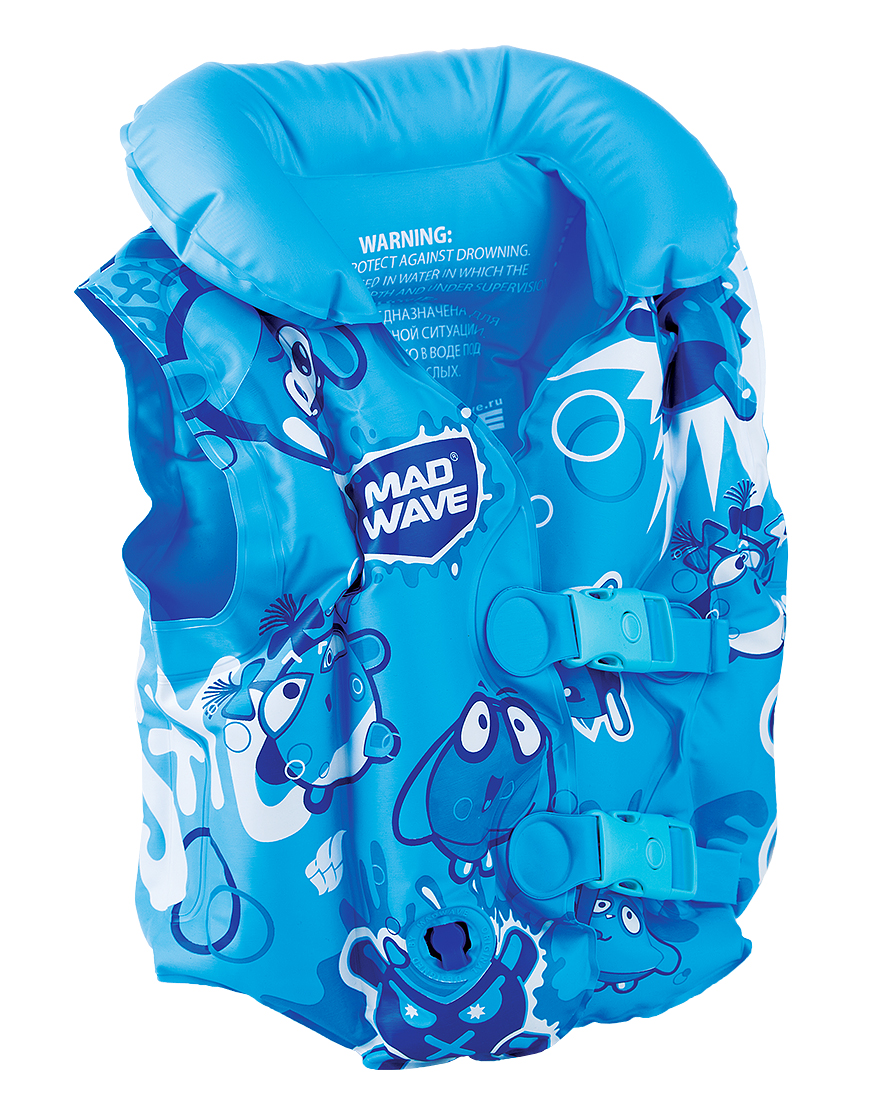 Жилет для плавания детский MadWave Mad Bubbles, M0756 02 0 04W, синий, белый, зеленый, 3-6 лет