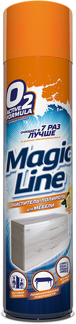 фото Полироль-очиститель для мебели Magic Line O2 Aktive Formula, 650 мл