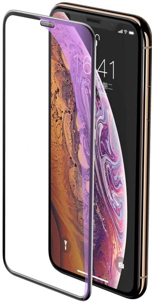 фото Защитное стекло Baseus full-screen curved anti-blue light glass screen protector для iPhone XS Max, черный