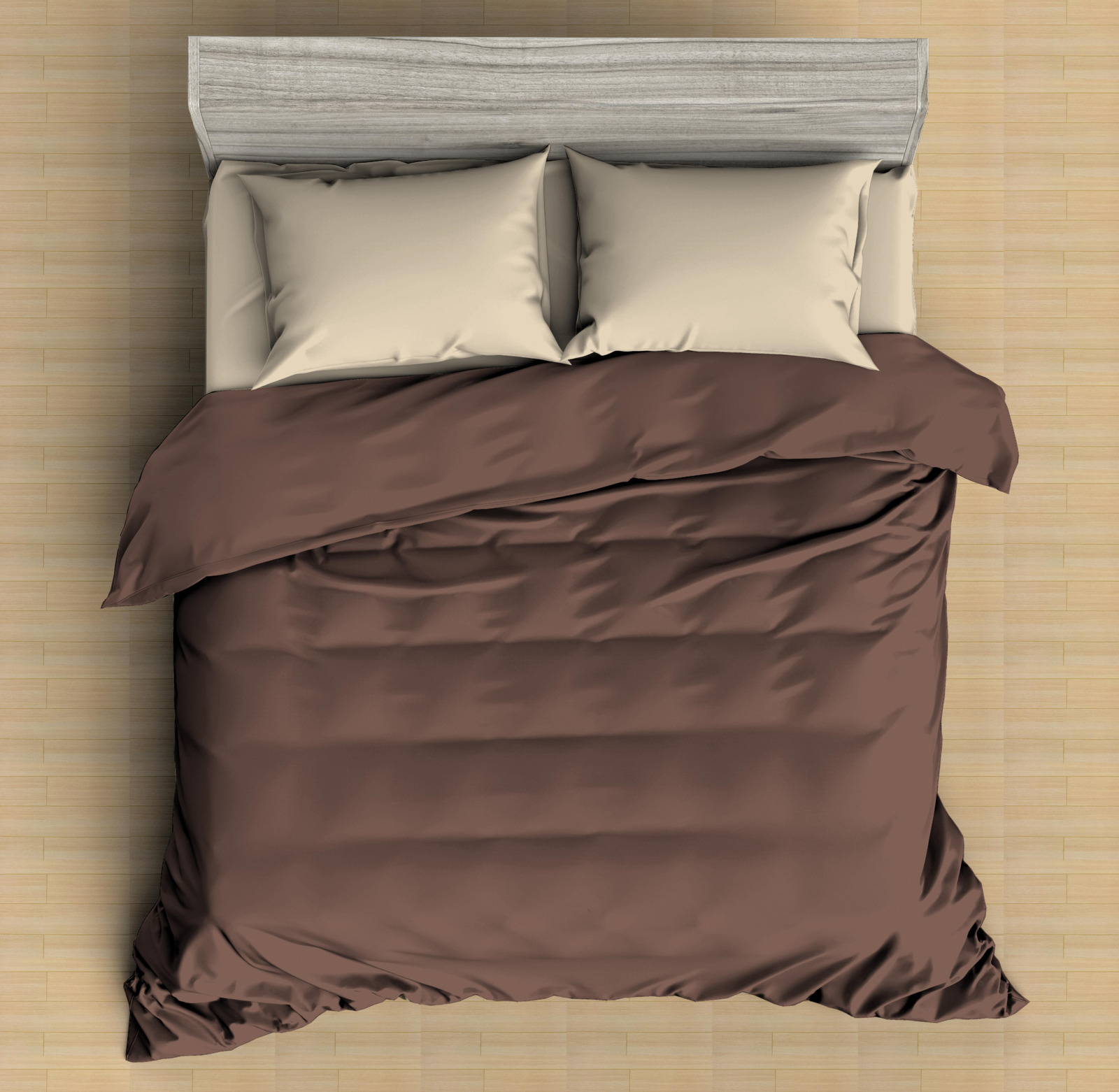 фото Комплект постельного белья Amore Mio Макосатин Andrew, 9543, коричневый, 1,5-спальный, наволочки 70x70