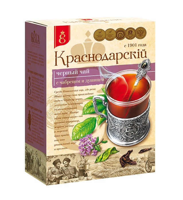 фото Чай черный с чабрецом и душицей, листовой, Краснодарский чай ВЕКА, (100 гр.)