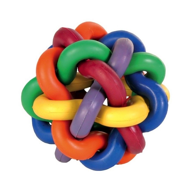 фото Игрушка для животных Migliores Узловой мячик с бубенчиком, разноцветный