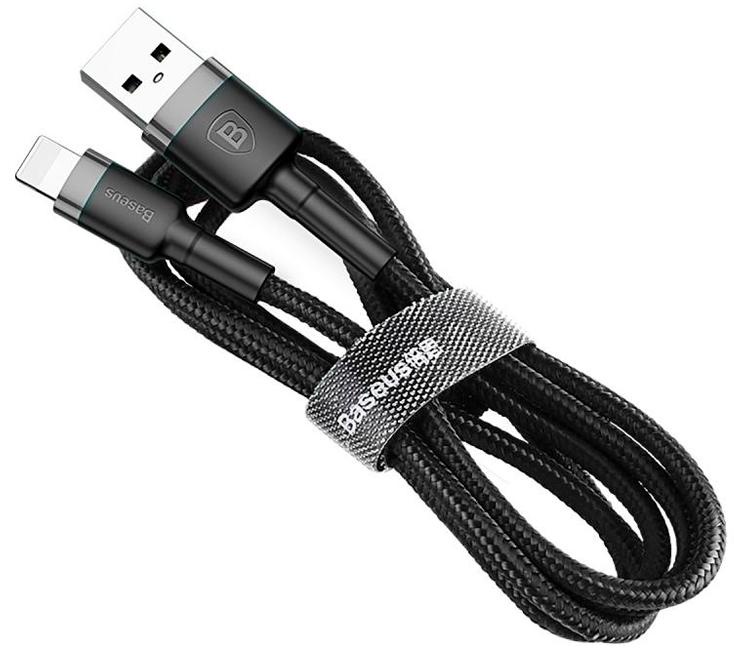 фото Кабель Baseus cafule Cable USB For lightning 2.4A 1m, серый