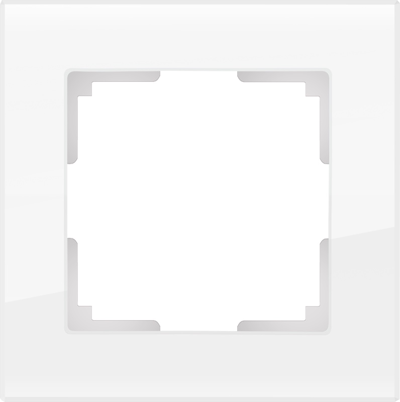 фото Рамка электроустановочная Werkel на 1 пост (белый,стекло) WL01-Frame-01, белый