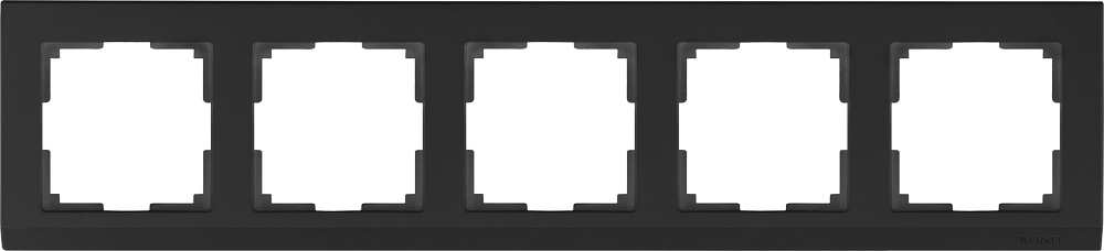 фото Рамка электроустановочная Werkel на 5 постов (черный) WL04-Frame-05-black, черный