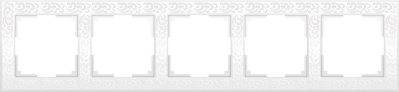 фото Рамка электроустановочная Werkel на 5 постов (белый) WL05-Frame-05-white, белый