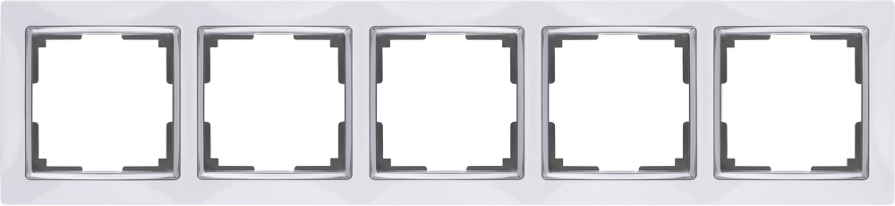 фото Рамка электроустановочная Werkel на 5 постов (белый) WL03-Frame-05-white, белый