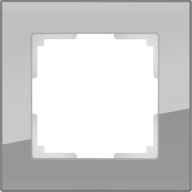 фото Рамка электроустановочная Werkel на 1 пост (серый,стекло) WL01-Frame-01, серый