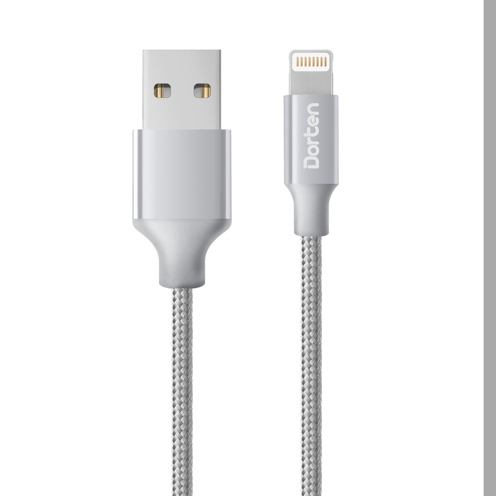 фото Кабель DORTEN Lightning to USB cable: Metallic Series 1.2 meter, серебристый