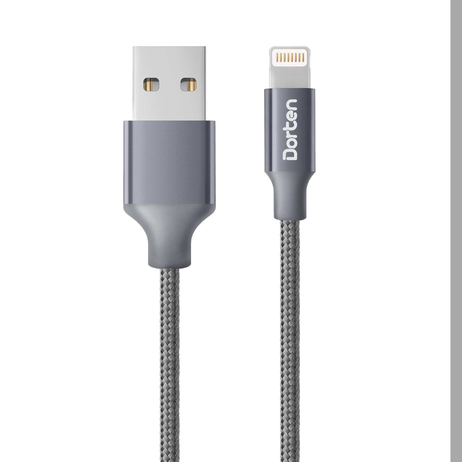 фото Кабель DORTEN Lightning to USB cable: Metallic Series 1.2 meter, серый