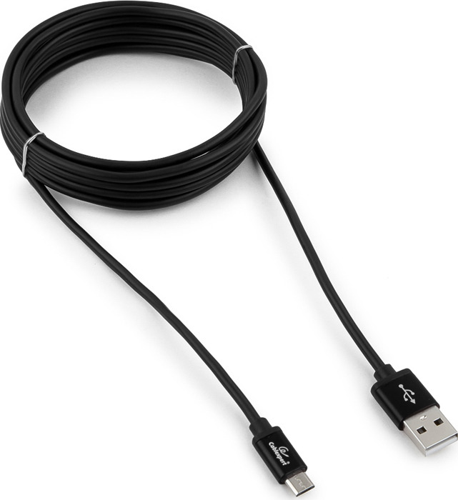 фото Кабель Cablexpert Silver, USB 2.0, AM/microB, 3 м, черный