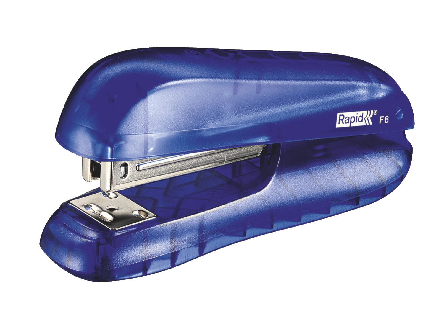 Степлер Rapid Малый Halfstrip F6, до 20 листов, прозрачный синий Степлер Rapid Малый Halfstrip F6, до 20 листов, прозрачный синий