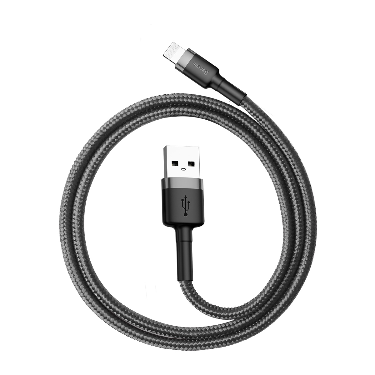 BaseusКабельдлямобильныхустройствUSB2.0Type-A/AppleLightning,1м,черный,серый