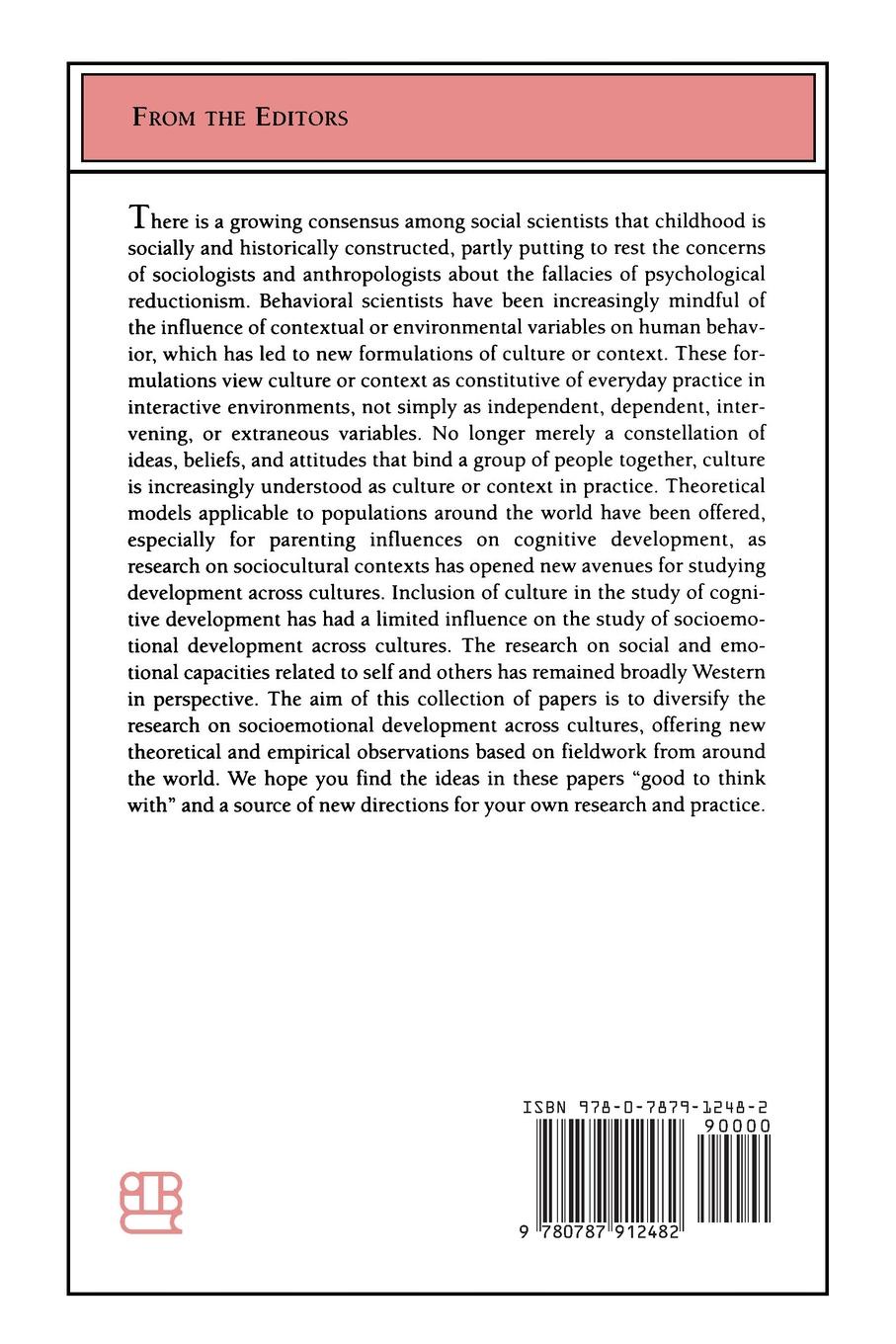 Socioemotional Development Across Cultures. New Directions for Child and Adolescent Development, Number 81