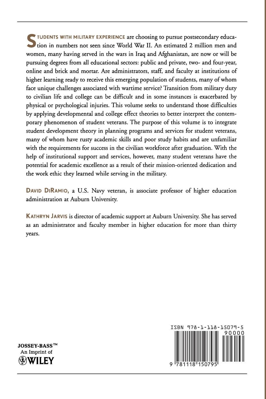 Veterans in Higher Education. When Johnny and Jane Come Marching to Campus: Ashe Higher Education Report, Volume 37, Number 3