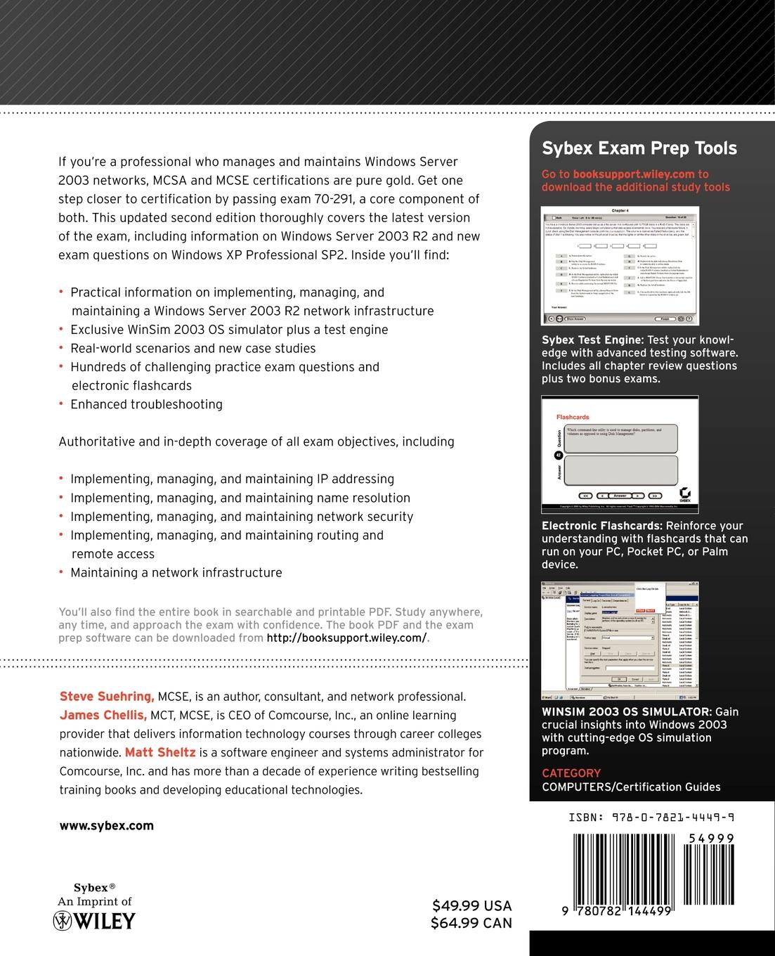 MCSA/MCSE. Windows Server 2003 Network Infrastructure Implementation, Management, and Maintenance Study Guide: Exam 70-291 .With CDROM.