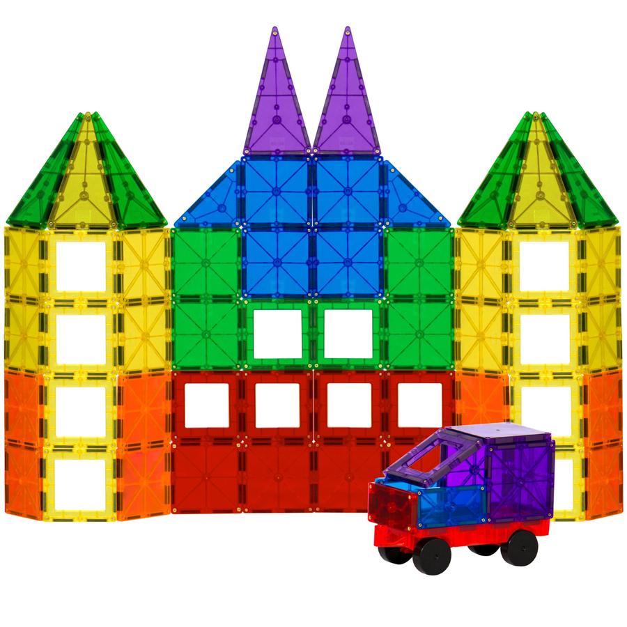 фото Магнитный конструктор BeeZee Toys Магнитный витражный конструктор Чудо Магнит 60 деталей, развивающий набор строительных блоков