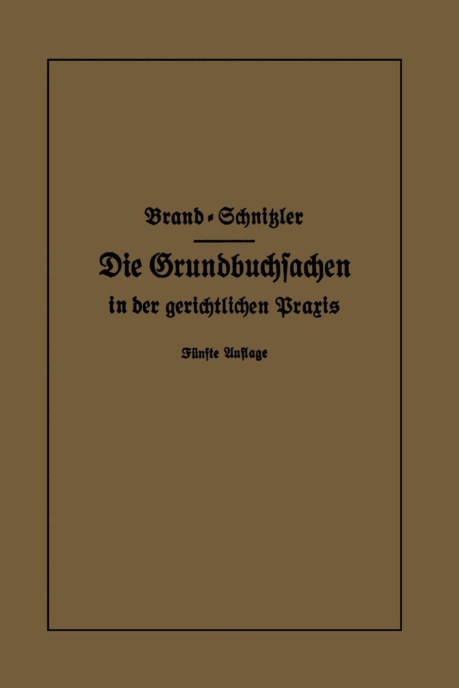 Die Grundbuchsachen in Der Gerichtlichen Praxis. Einschliesslich Aufwertung D. Grundstuckspfandrechte