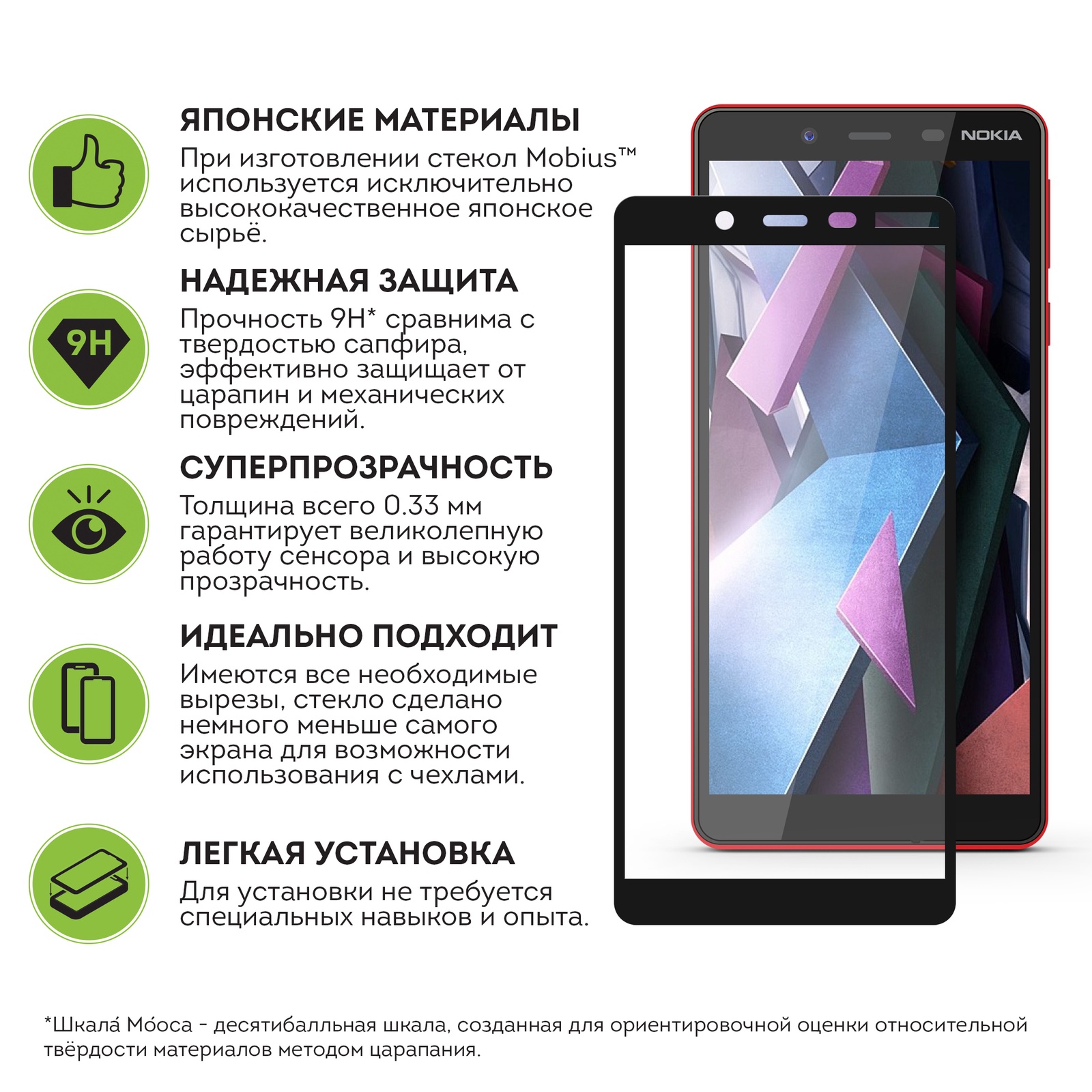 фото Защитное стекло Mobius для Nokia 1 Plus 3D Full Cover (Black)