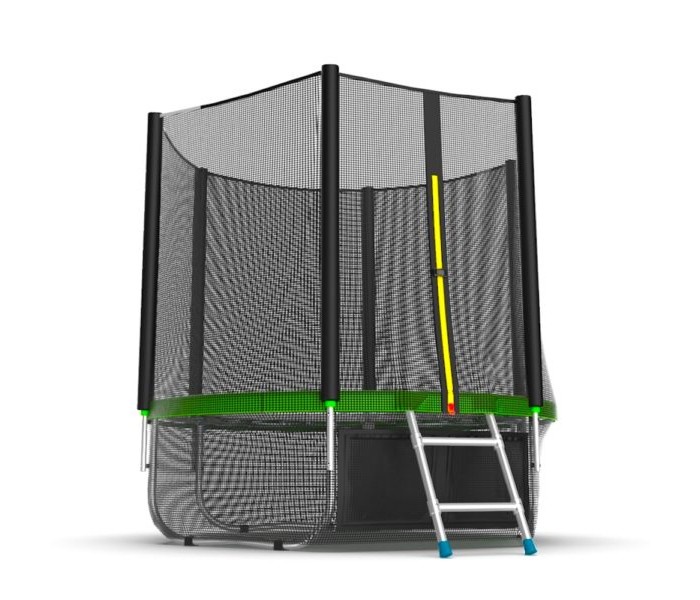 фото Батут EVO JUMP External 8ft (Green) + Lower net. с внешней сеткой и лестницей, диаметр 8ft (зеленый) + нижняя сеть зеленый