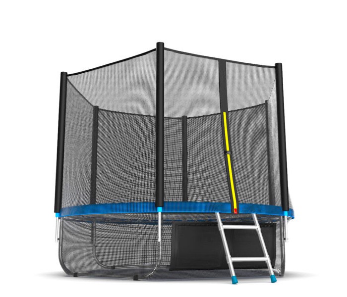 фото Батут EVO JUMP External 8ft (Blue) + Lower net. с внешней сеткой и лестницей, диаметр 8ft (синий) + нижняя сеть