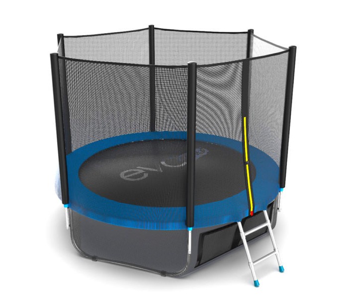 фото Батут EVO JUMP External 8ft (Blue) + Lower net. с внешней сеткой и лестницей, диаметр 8ft (синий) + нижняя сеть