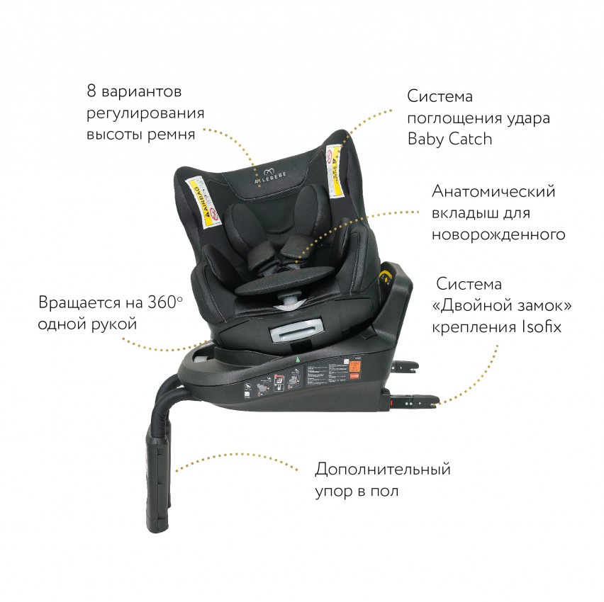 фото Ailebebe Carmate автокресло KURUTTO 3i Isofix (0-18 кг) цв. черный