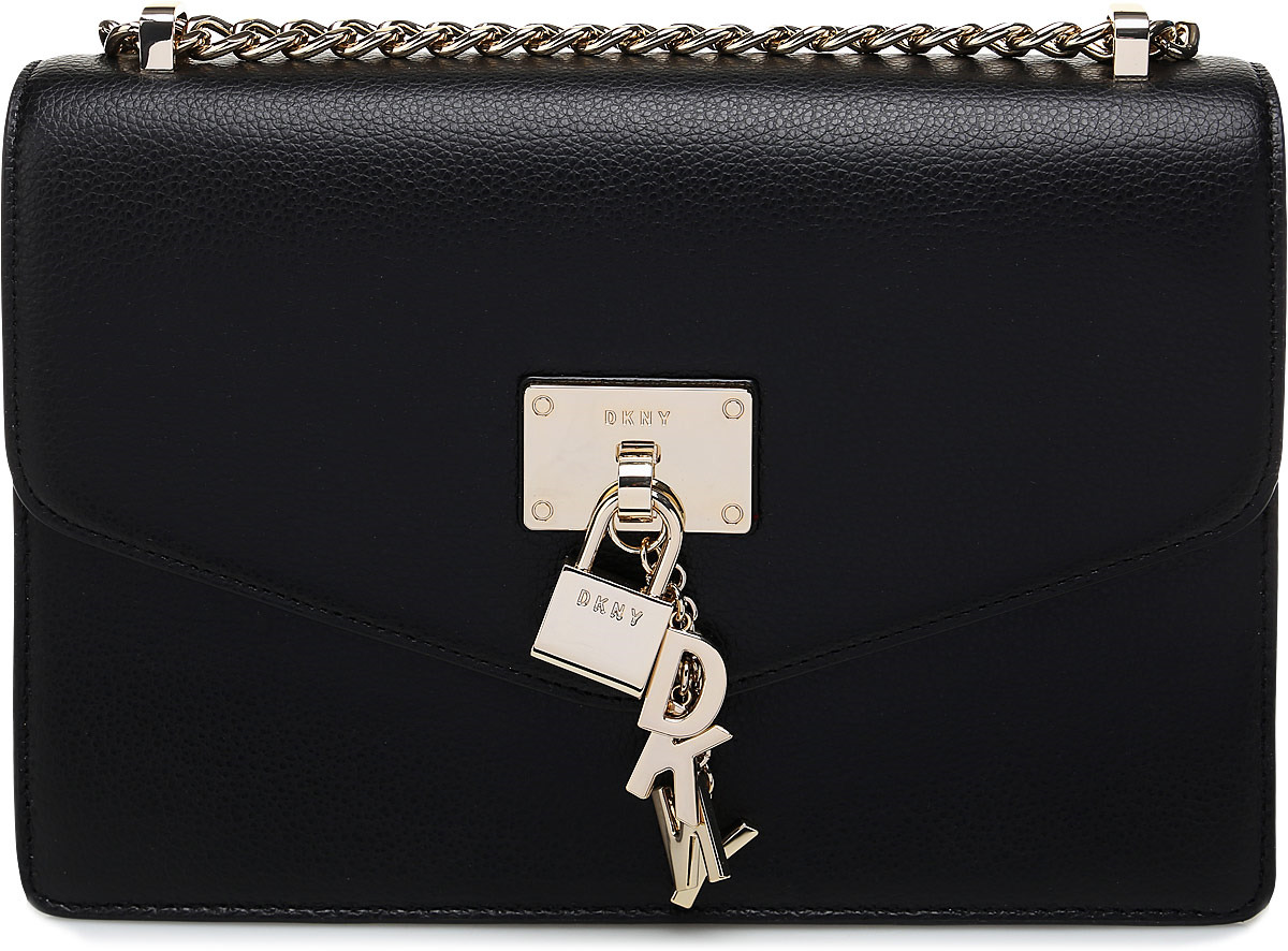 Сумка женская DKNY, R813H281/BGD, черный, золотистый
