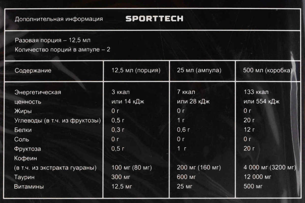 фото Напиток энергетический Sport Technology Nutrition "Гуарана", клюква, 20 шт х 25 мл