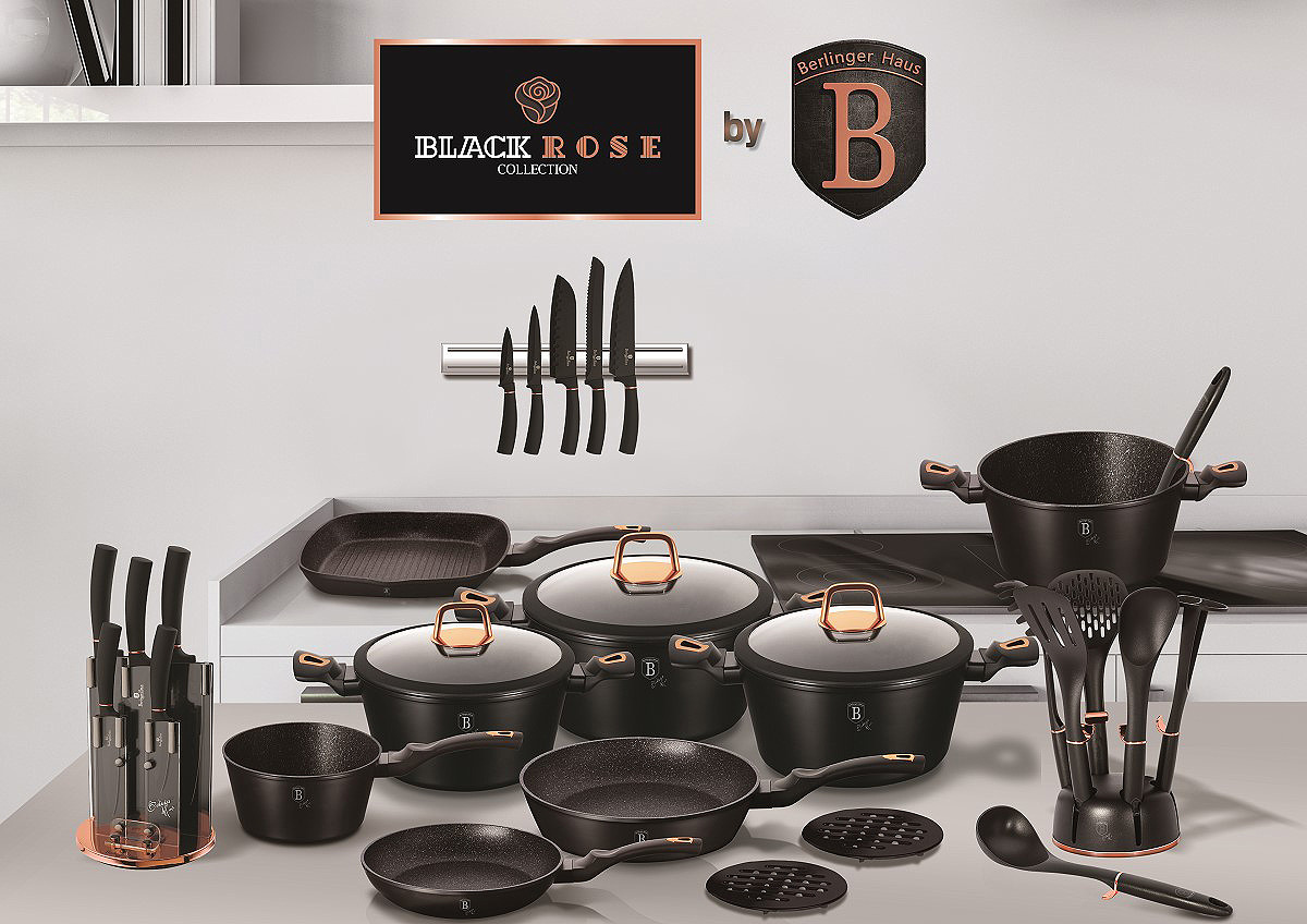 фото Кухонный набор Berlinger Haus Black Rose, 6208-ВН, черный, 4 предмета