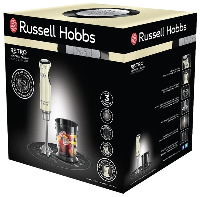 фото Блендер Russell Hobbs Retro, погружной, 25232-56, кремовый