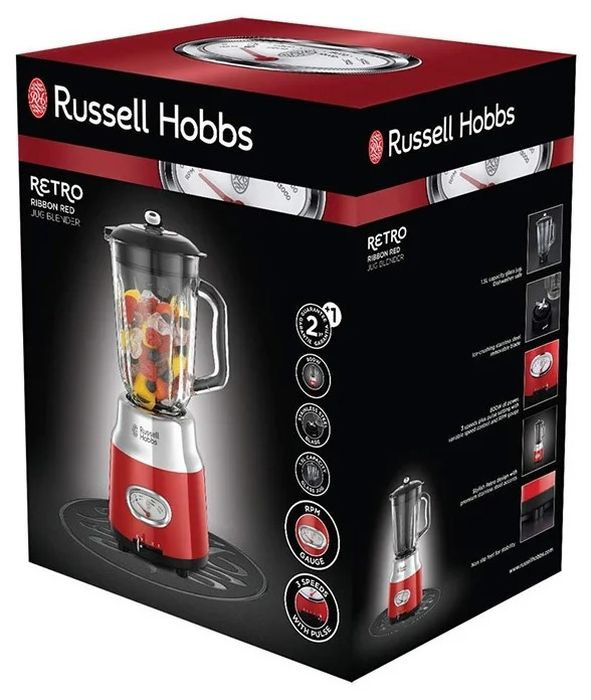 фото Блендер Russell Hobbs Retro, с чашей, 25190-56, красный