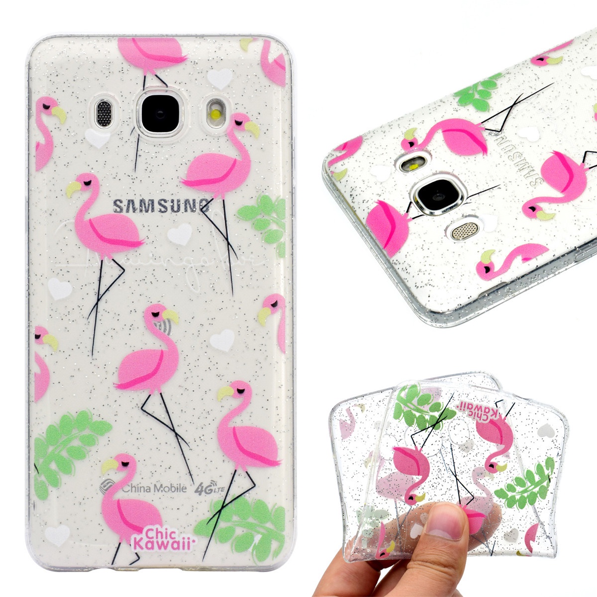 фото Для Samsung Galaxy J3 J310 Tpu Прекрасный мультфильм с надписью Glitter Tpu Phone Case Anti-scratch Противоударный протектор задней крышки (цветок Сова)