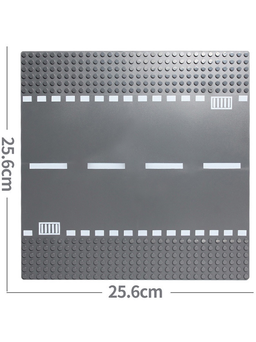 фото Пластина-основа "Baseplate" дорога прямая, для конструкторов, серия "BrickBattle" Город игр
