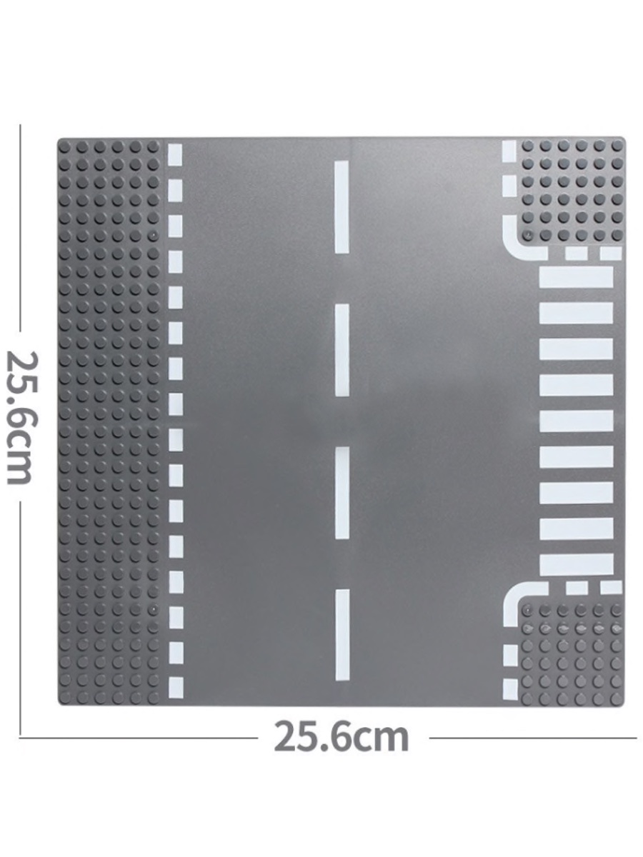 фото Пластина-основа "Baseplate" дорога-поворот 2, для конструкторов, серия "BrickBattle" Город игр