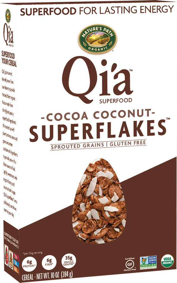 фото Готовый завтрак Nature’s Path Хлопья Qi'a Superfood Cocoa Coconut Superflakes, органические, с какао и кокосом, 284 г