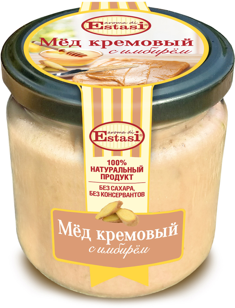 фото Мед-суфле Aroma кремовый с имбирем, 220 г Aroma di estasi