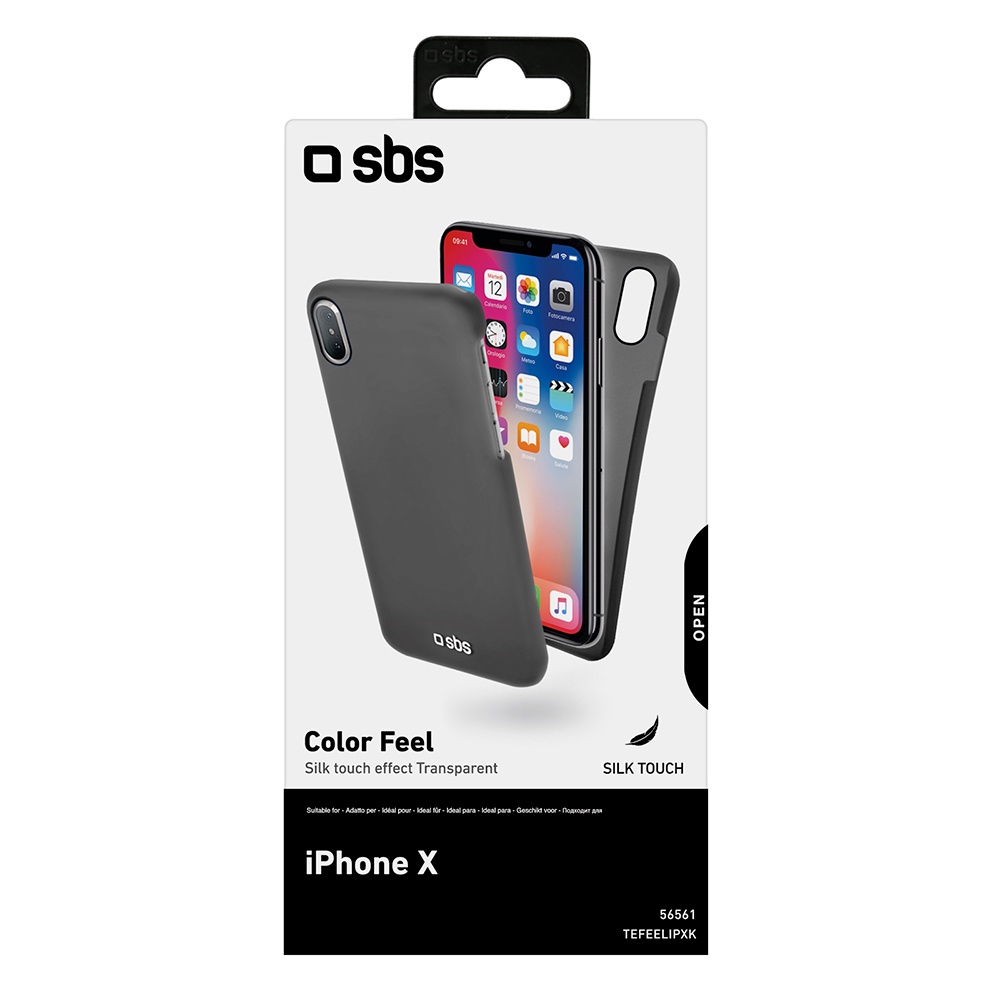 фото Чехол пластиковый Color Feel для iPhone X/Xs, черный, SBS