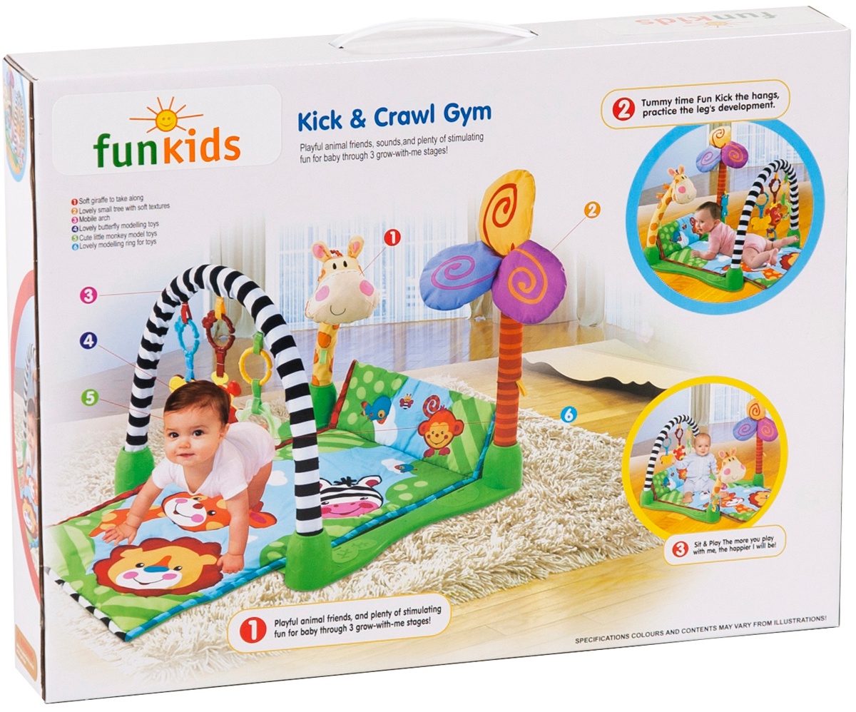 фото Funkids / Коврик развивающий с игрушками "Kick & Crawl Gym" арт.8503