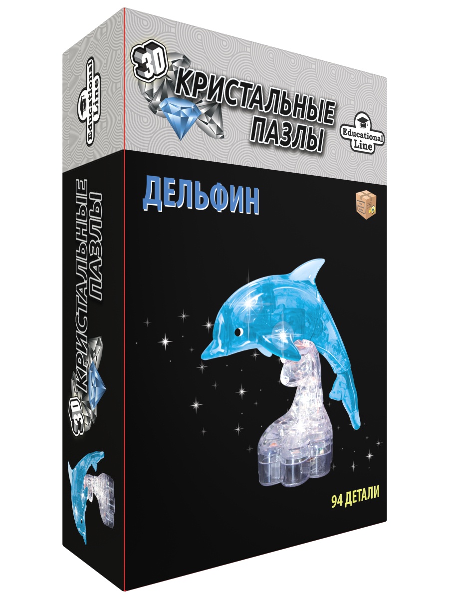 фото Головоломка 3D "Новые кристальные пазлы" - "Дельфин XL", серия "Вундеркинд" Educational line