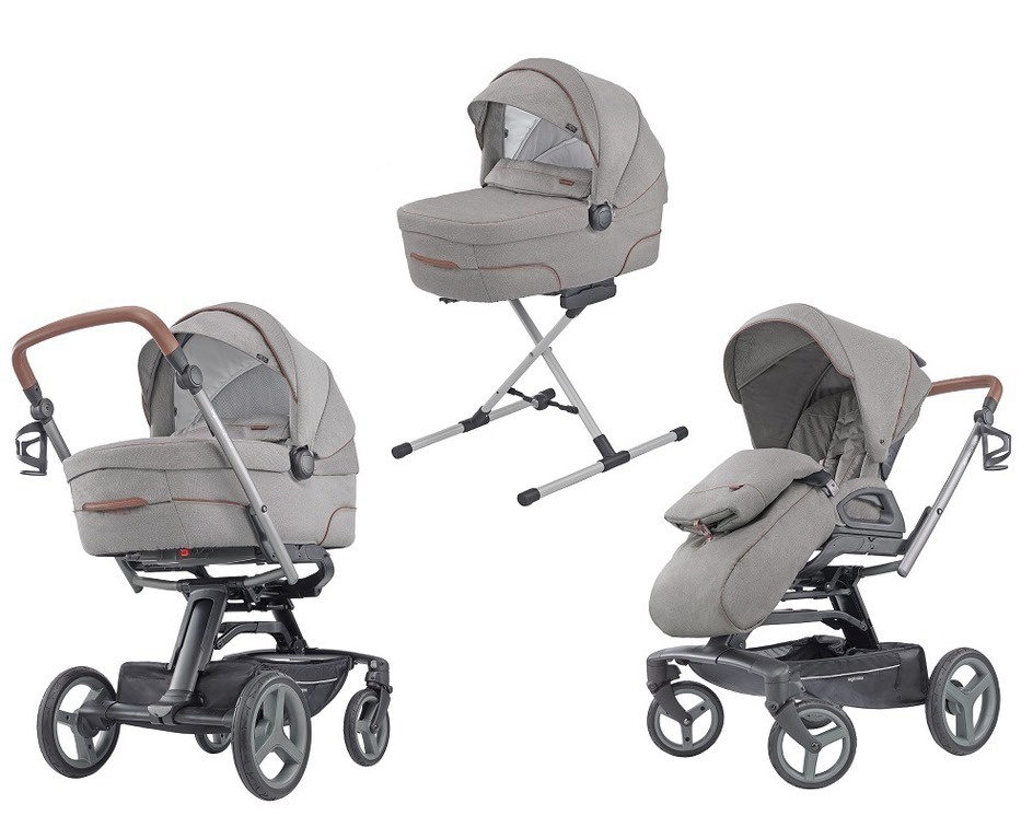 фото Inglesina Коляска Quad System 2 в 1 на шасси Quad Titanium Black Cognac (AA61K0DBG + AE60K0002)