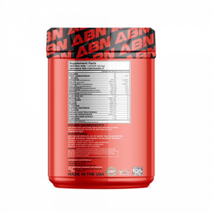 фото Предтренировочный комплекс ABN GREEN APPLE PRE-WORKOUT, 450g