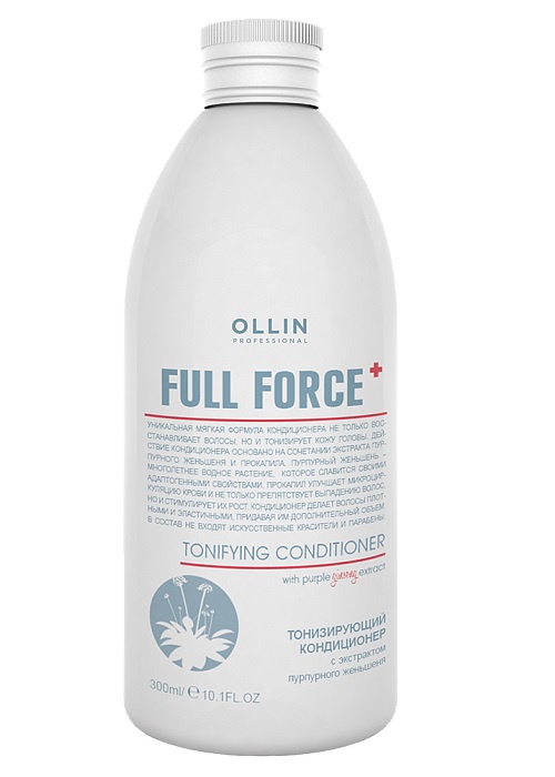 фото Кондиционер для волос OLLIN PROFESSIONAL FULL FORCE для восстановления тонизирующий с экстрактом пурпурного женьшеня 300 мл