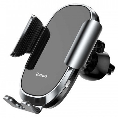 фото Автомобильный держатель для телефона в дефлектор Baseus Smart Car Mount Cell - Серебристый (SUGENT-ZN0S)