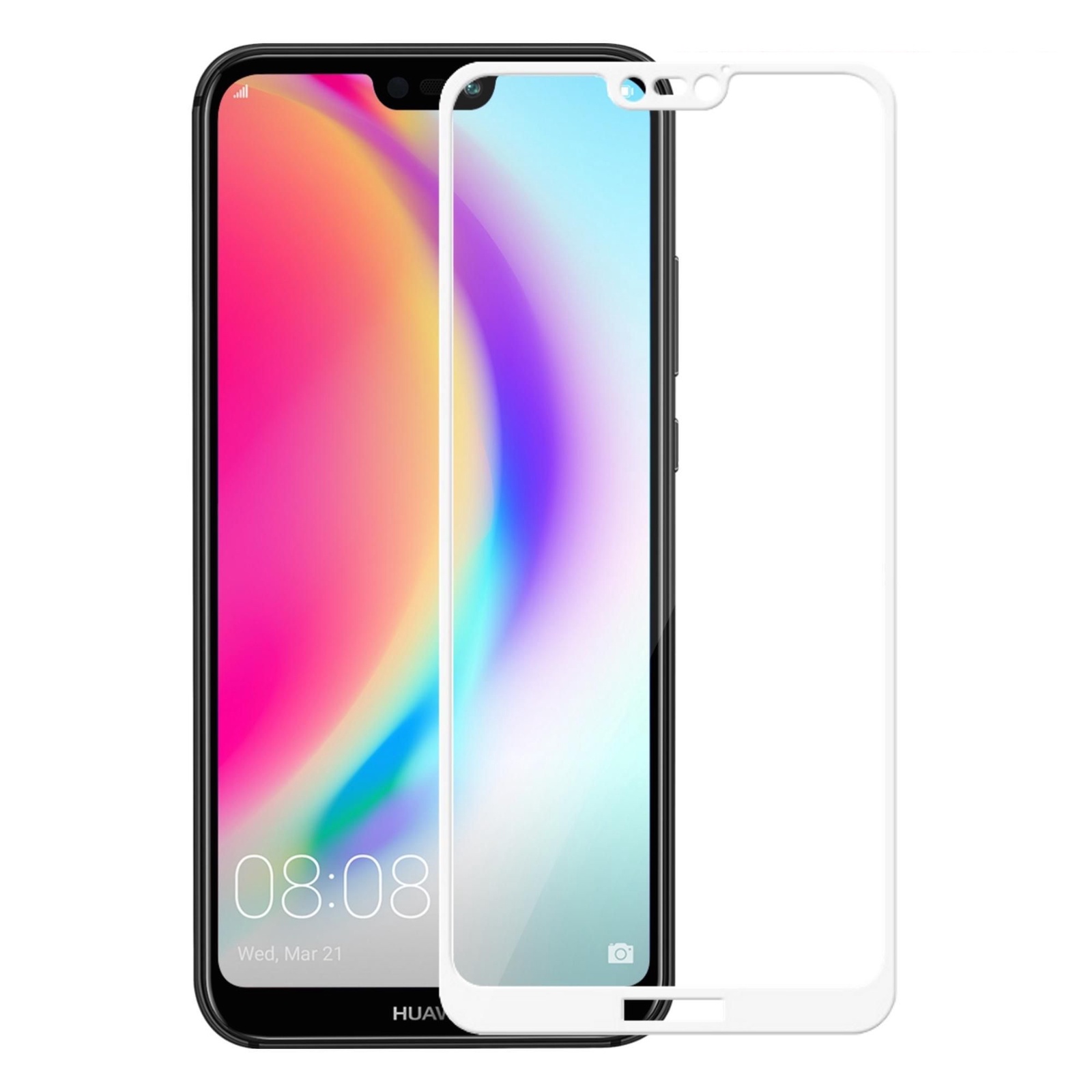 фото Защитное стекло Premium 3D на весь экран для Huawei P20 White