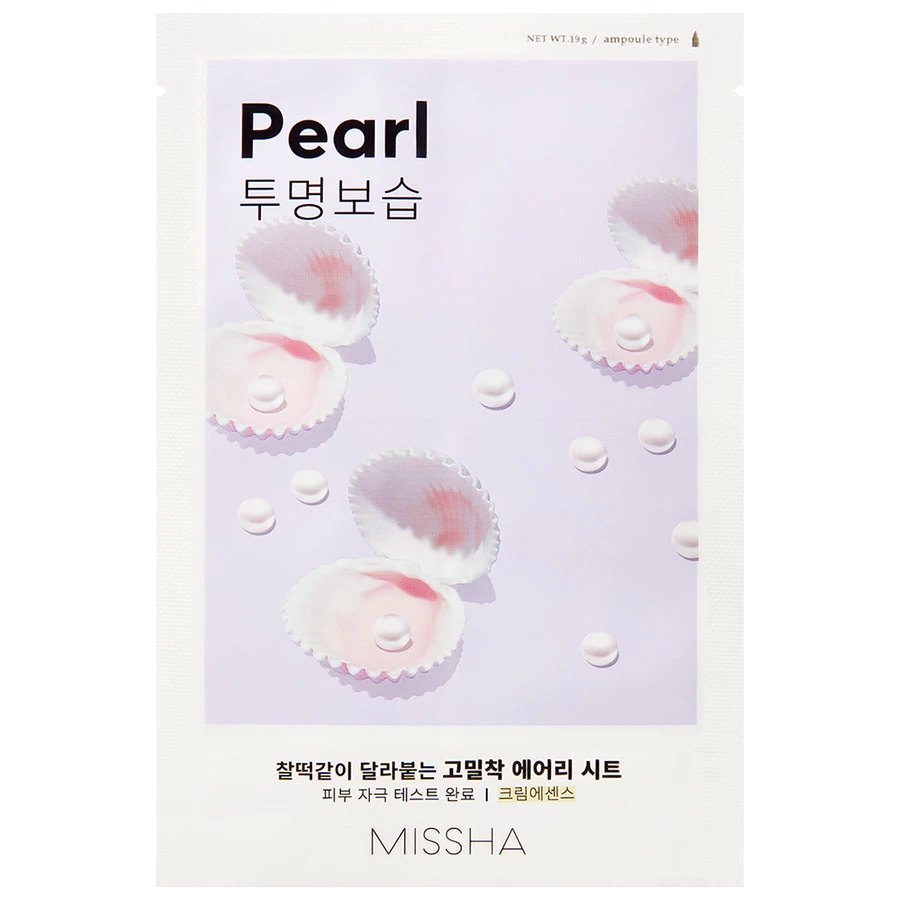 фото Тканевая маска для сияния кожи лица с экстрактом жемчуга Missha Airy Fit Sheet Mask PEARL