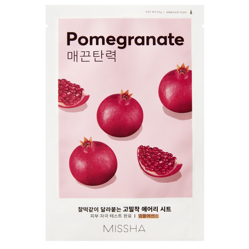 фото Освежающая тканевая маска для лица с экстрактом граната Missha Airy Fit Sheet Mask POMEGRANATE