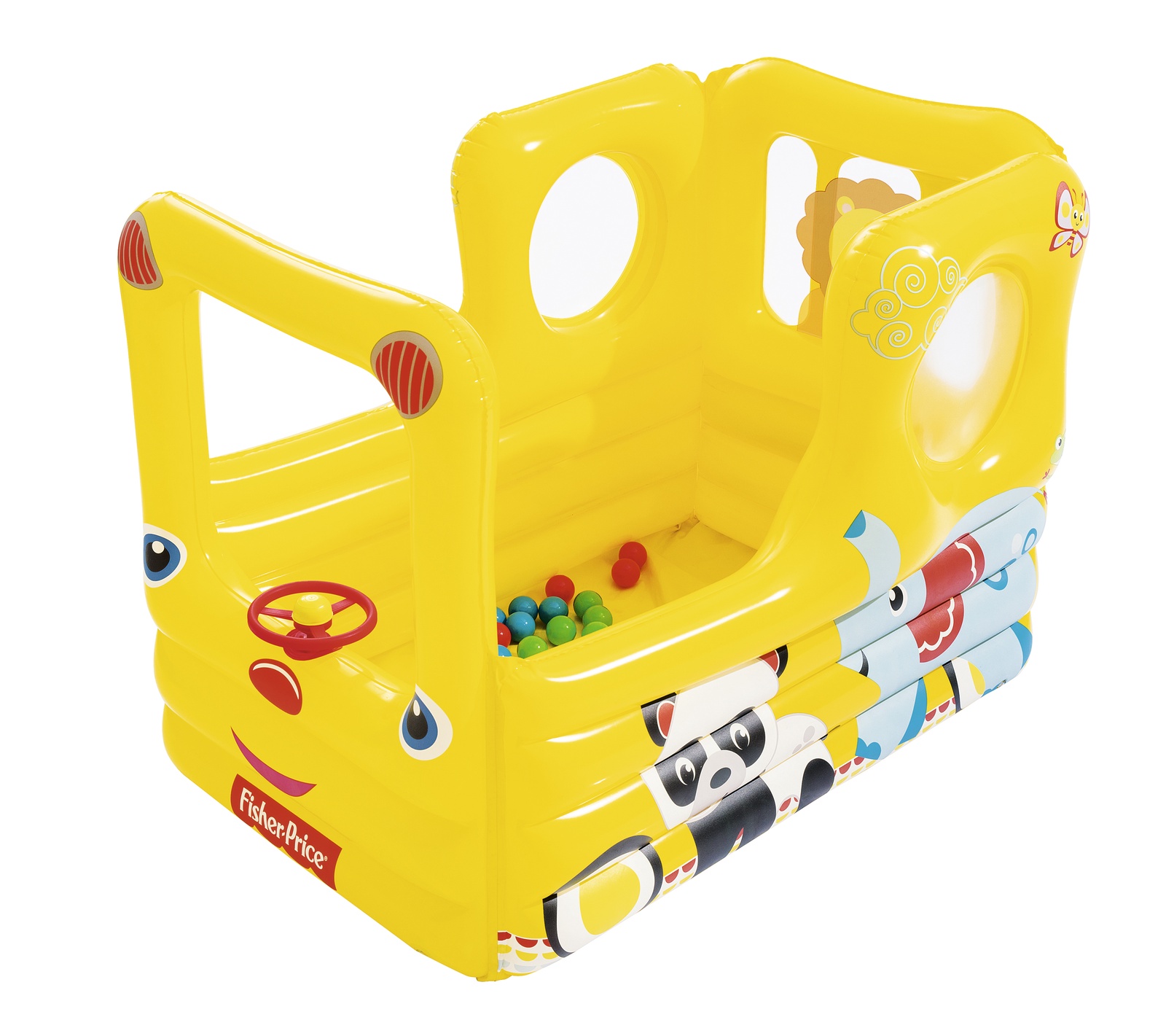 фото Игровой центр Школьный автобус Fisher Price, с 20 шариками, 137*96*96см, 93506 Bestway