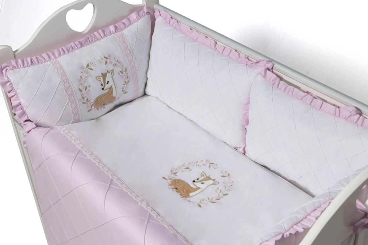 фото Бортики для детской кровати "Bambi" 9 предметов с валиками Ma licorne